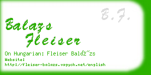 balazs fleiser business card